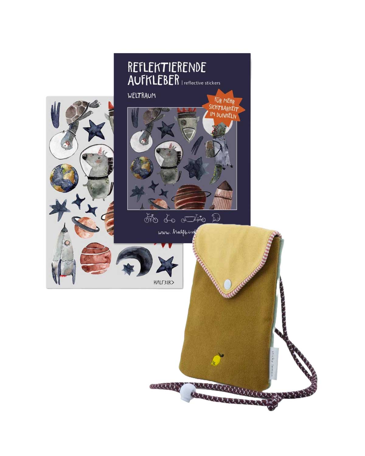 Ausflug-Geschenkset für Kinder | Brustbeutel mit reflektierenden Aufklebern