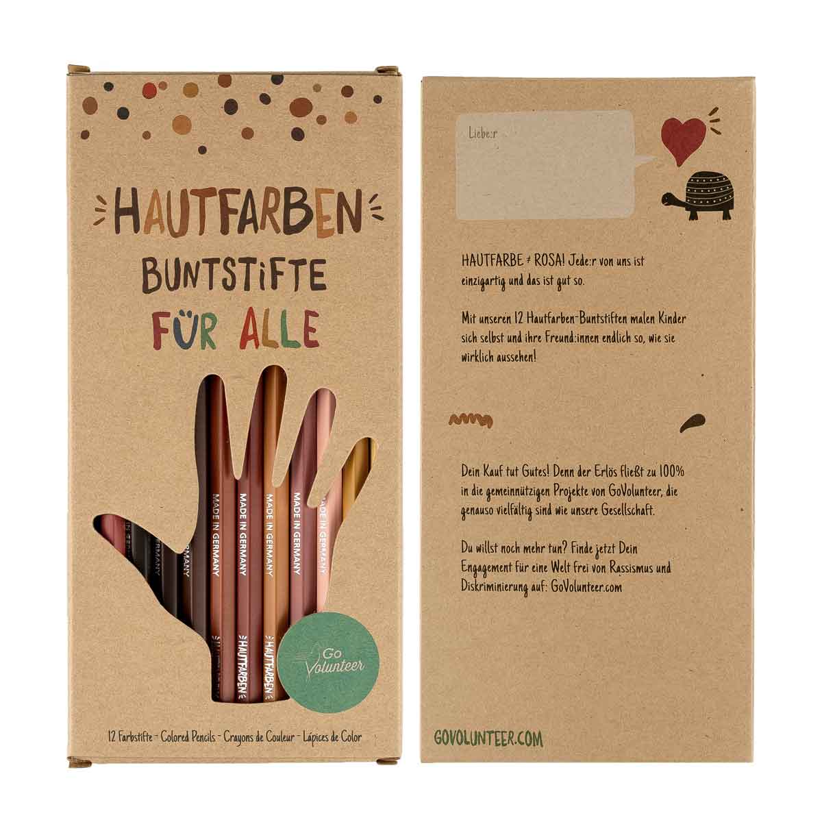 Hautfarben Buntstifte für alle Holz 12 Stück