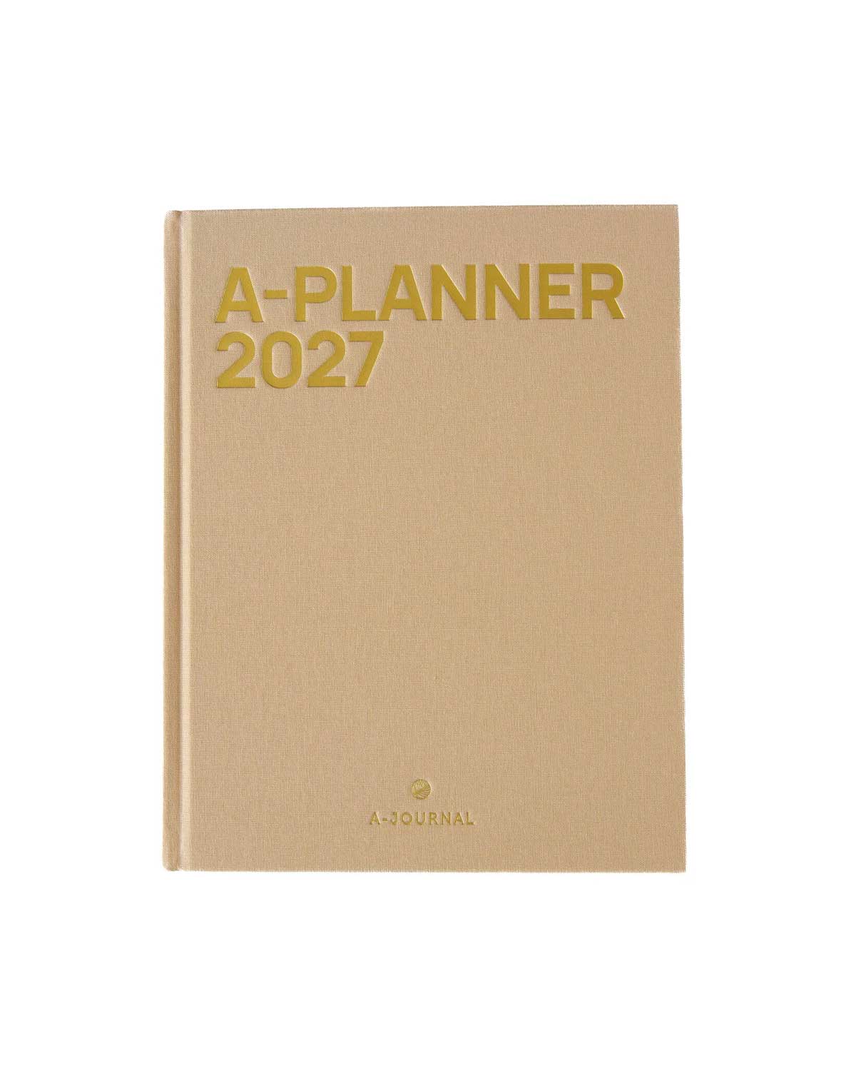 a journal jahresplaner 2027 beige leineneinband - produktbild