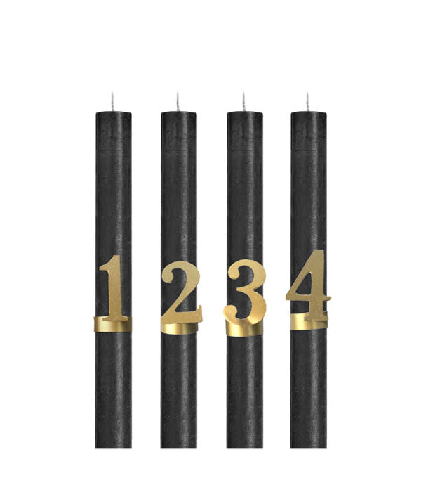 Zahlen-Dekoclips Adventskranz Metall Gold 4 Stück