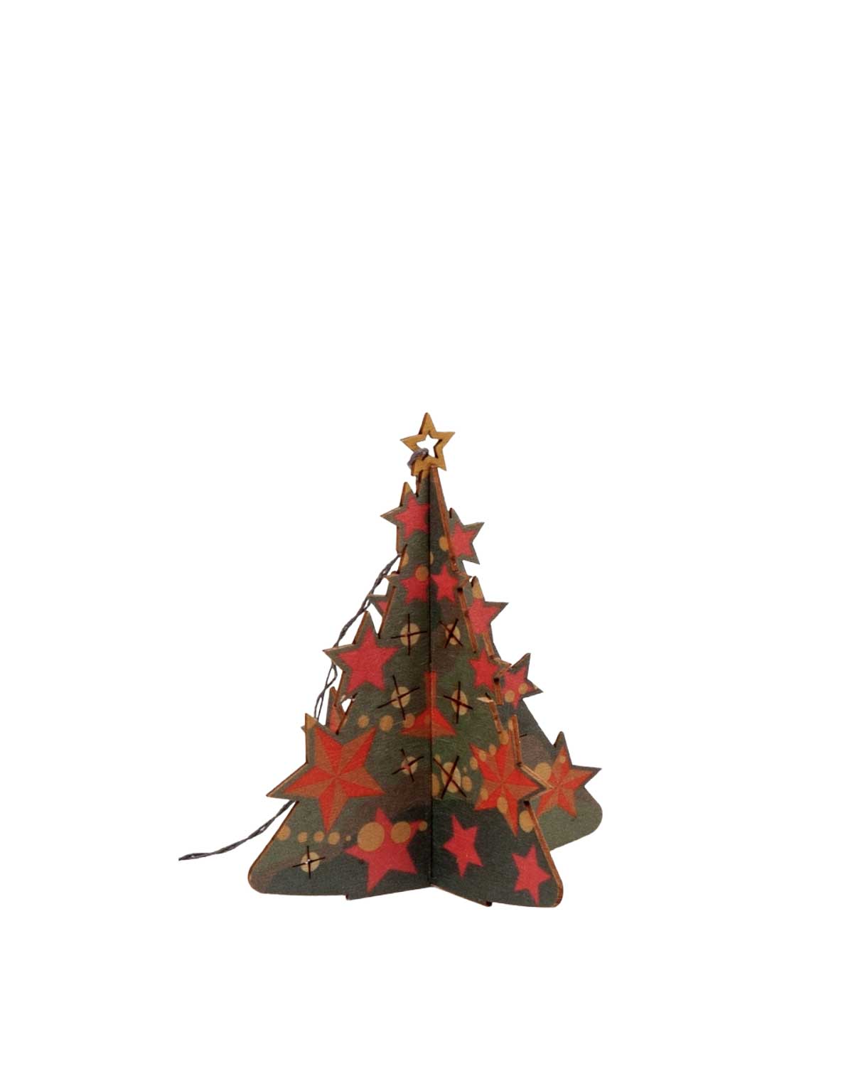 Weihnachten 3D Deko Holzkarte mit Baumschmuck