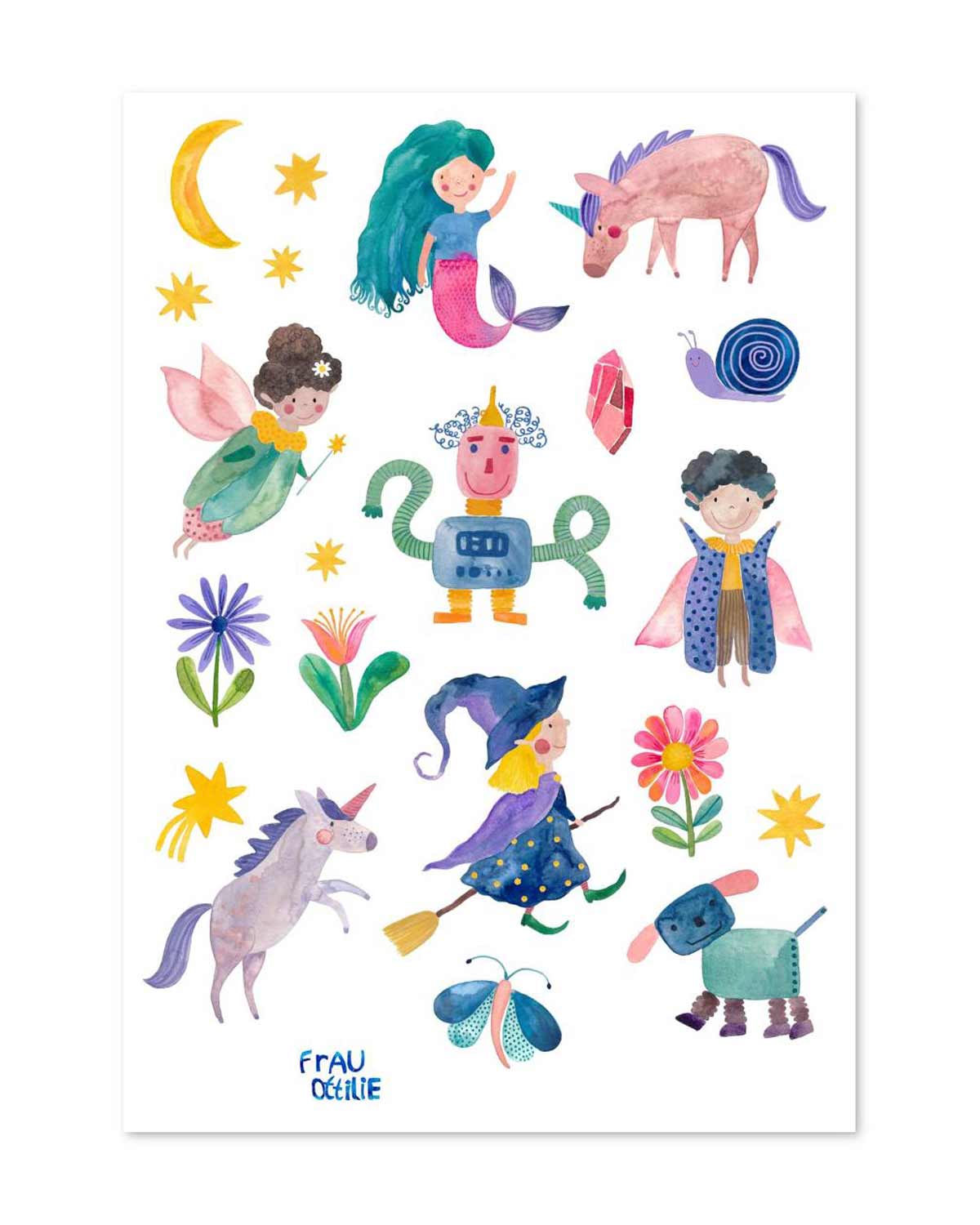 Kindertattoos Fantastische Wesen DIN A5