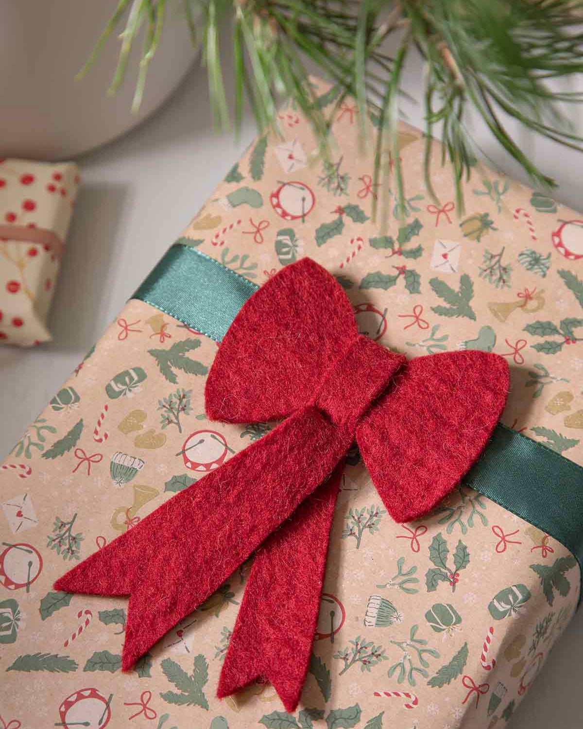 Schleife Filzanhänger Weihnachtsdeko Rot 14 cm