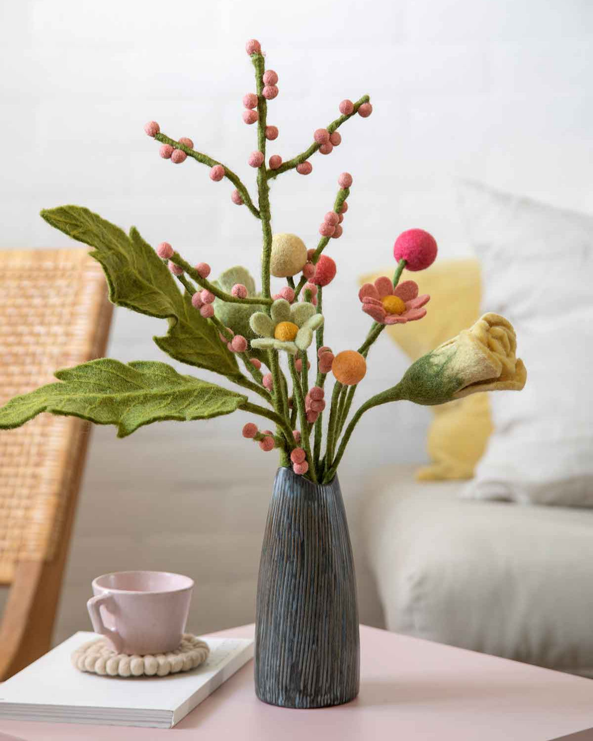 Filzblume Dekoration Rund 2 cm / 30 cm