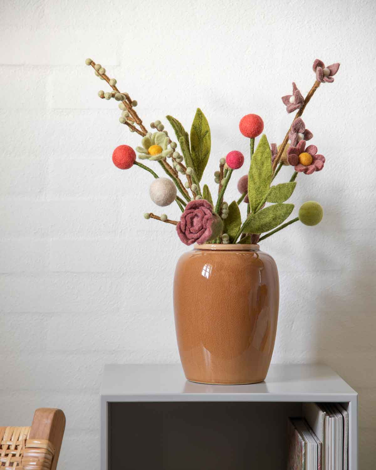 Blüten am Stiel Filzblume 45 cm