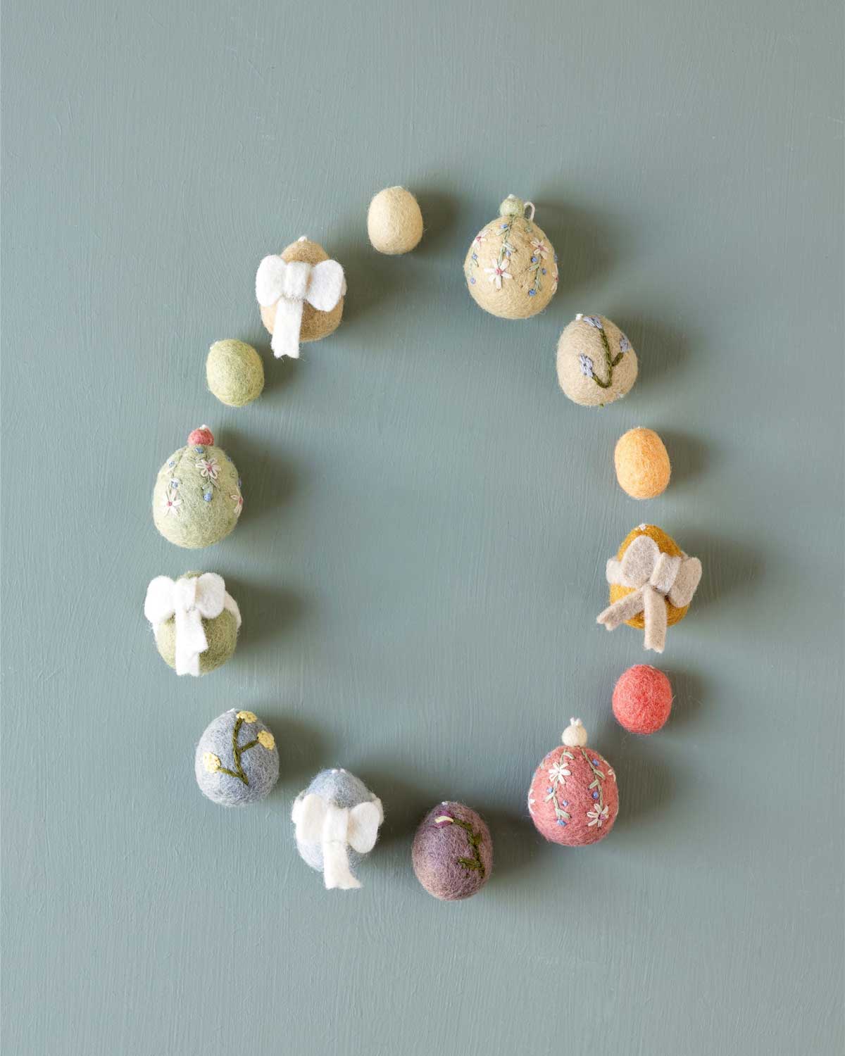 Ostereier mit Schleife Filzanhänger Osterdeko 3er Set
