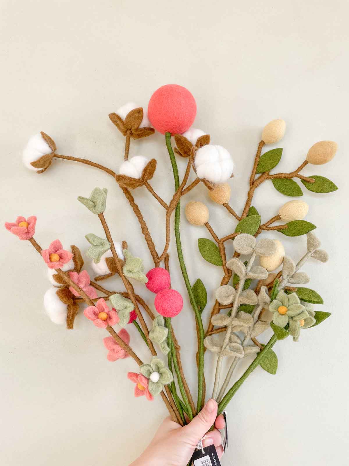 Großer farbenfroher Frühlingsblumenstrauß Filzblumen 11 Stück