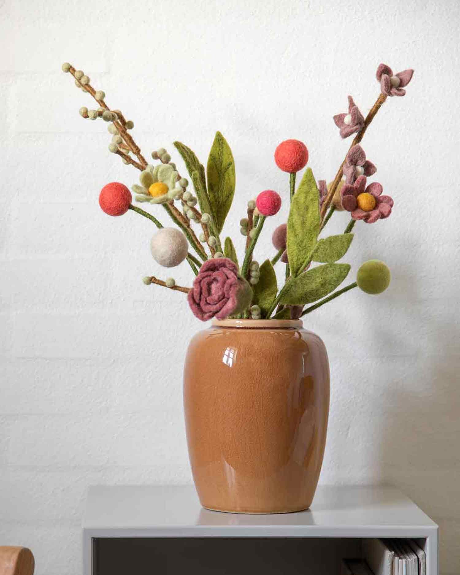 Großer Blumenstrauß Filzblumen 15 Stück