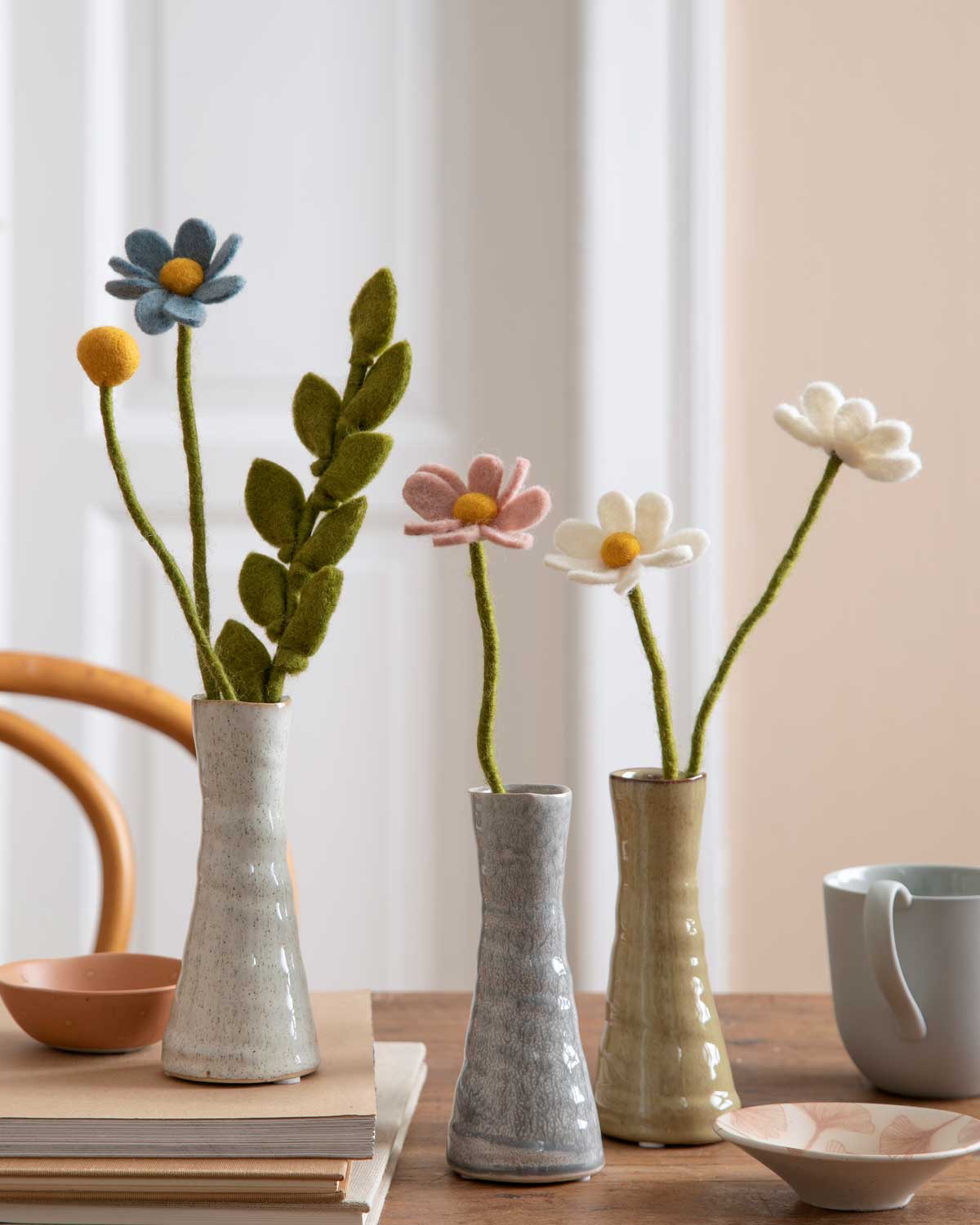 Margerite Filzblume Dekoblume 30 cm