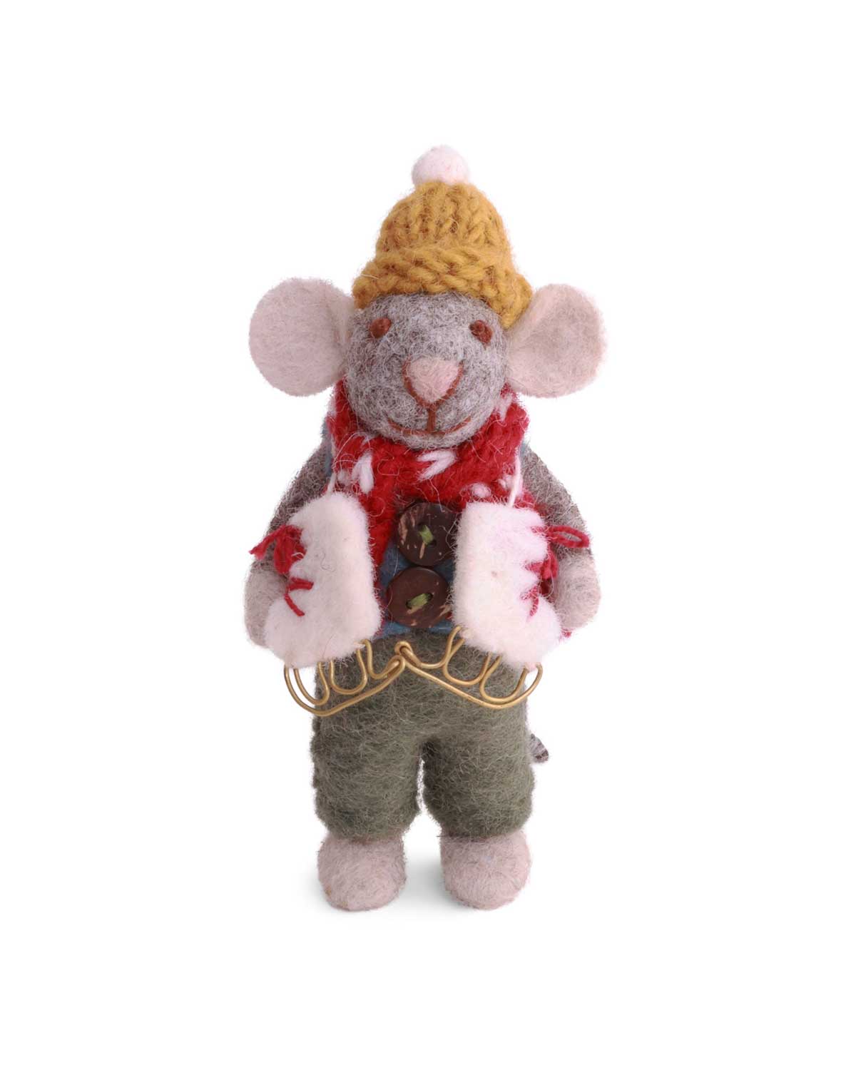 gry & if maus mit schlittschuhen filzanhaenger weihnachten - produktbild