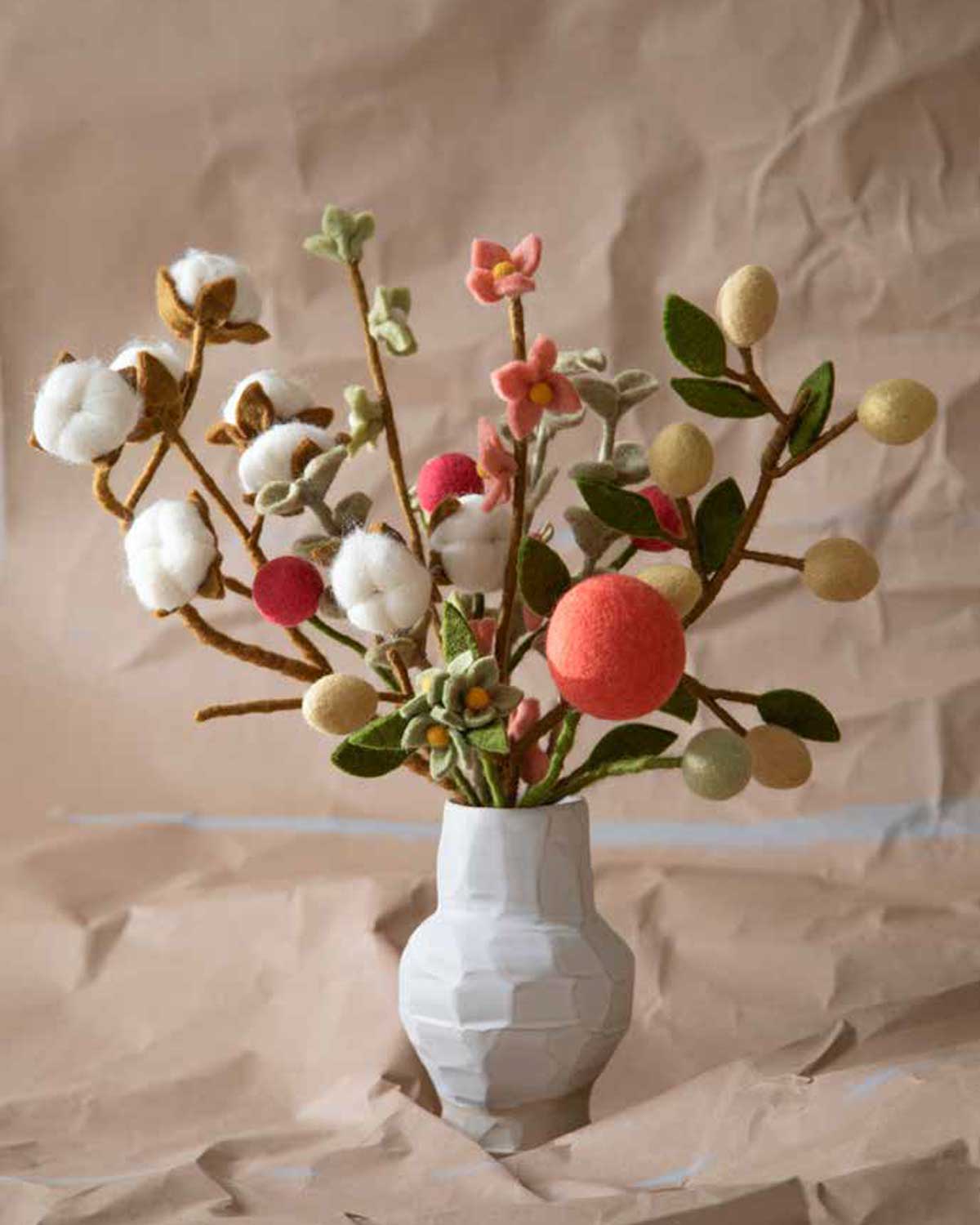 Großer farbenfroher Frühlingsblumenstrauß Filzblumen 11 Stück