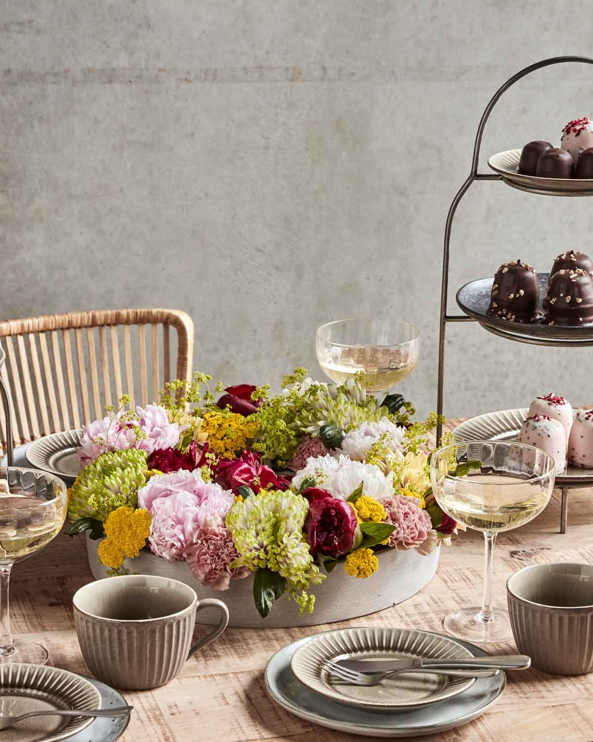 Dekoschale The Ring Beton Optik Grau 35 cm