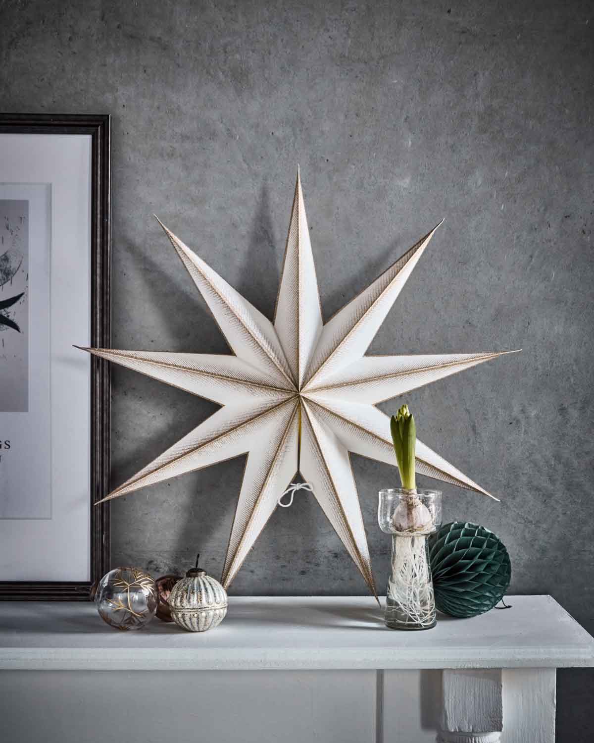 Weihnachtsstern 9 Point Gold 60 cm