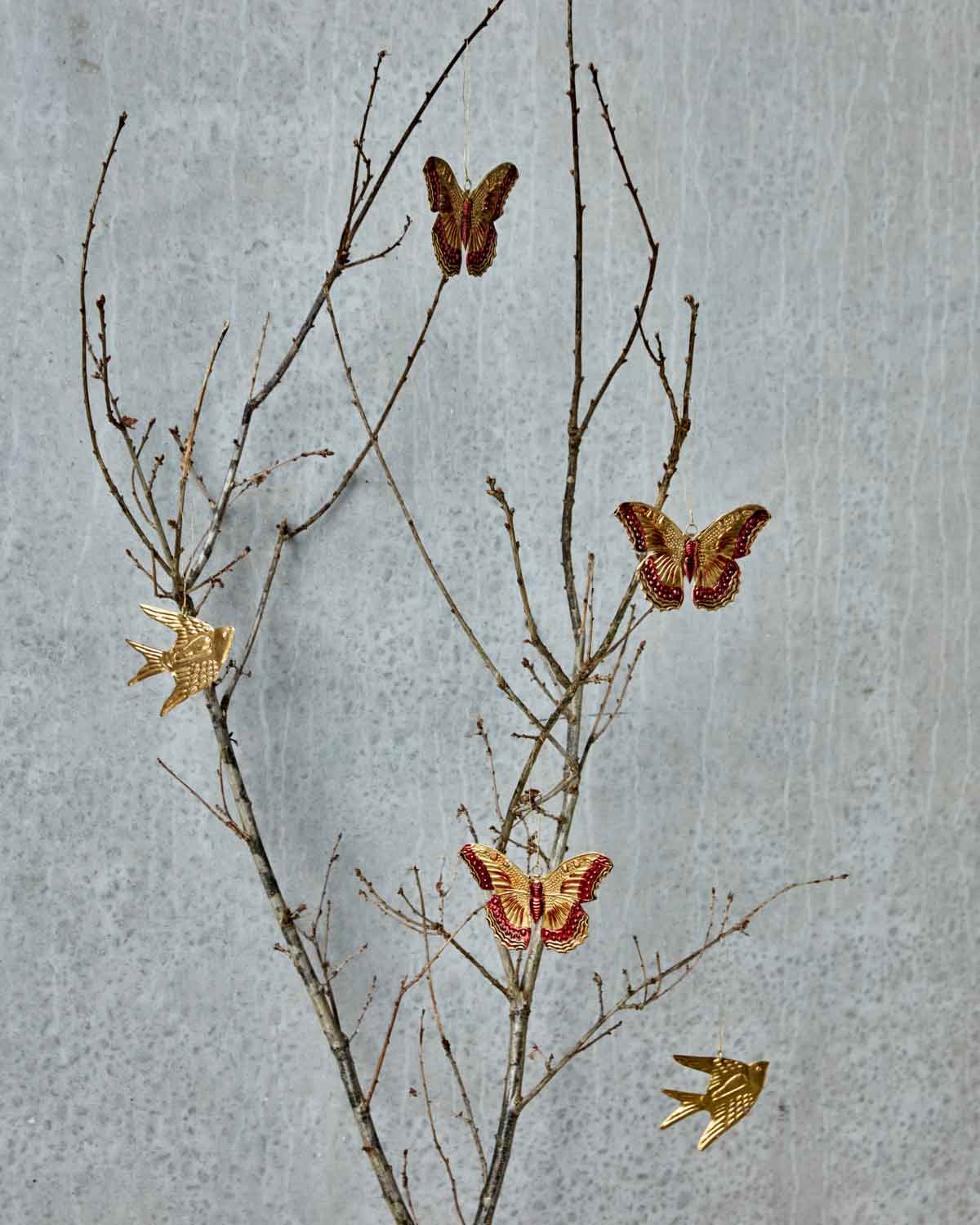 Schmetterling Anhänger Eisen Frühlingsdeko Gold 12,5 cm