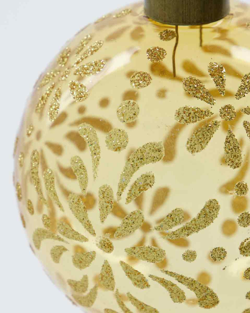 Weihnachtskugel Mente Glas Baumschmuck Gold 8 cm