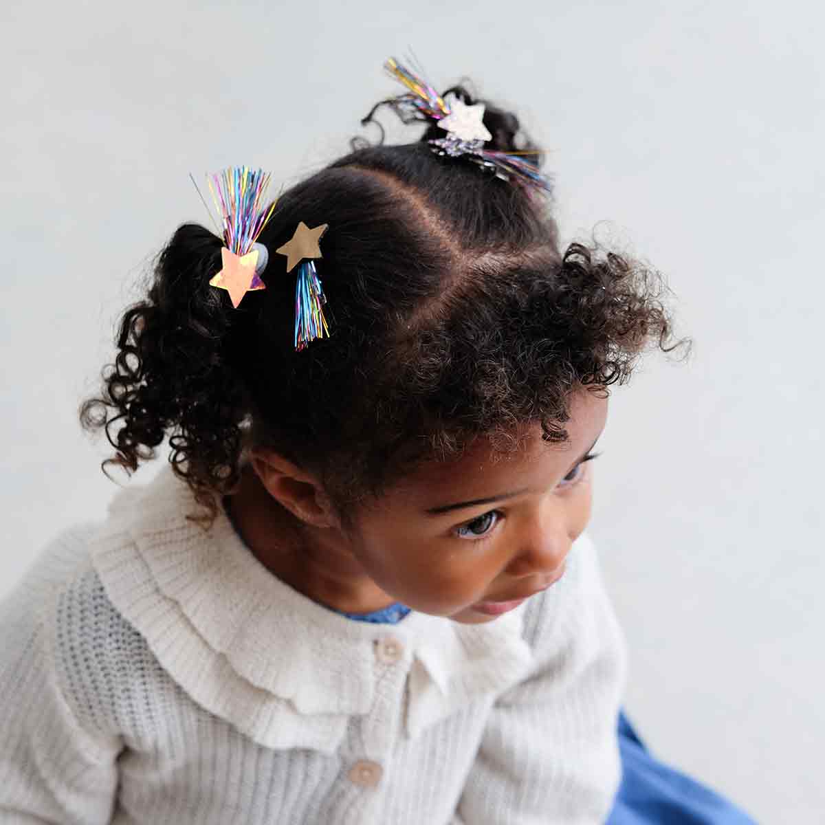 Komet Lametta Haarklammern 4 Stück 3,5 cm