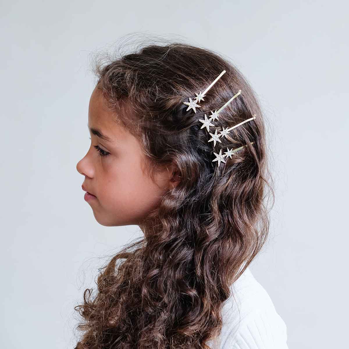 Glitzersterne Haarklammer Weihnachten Gold Glitzer 4 Stück