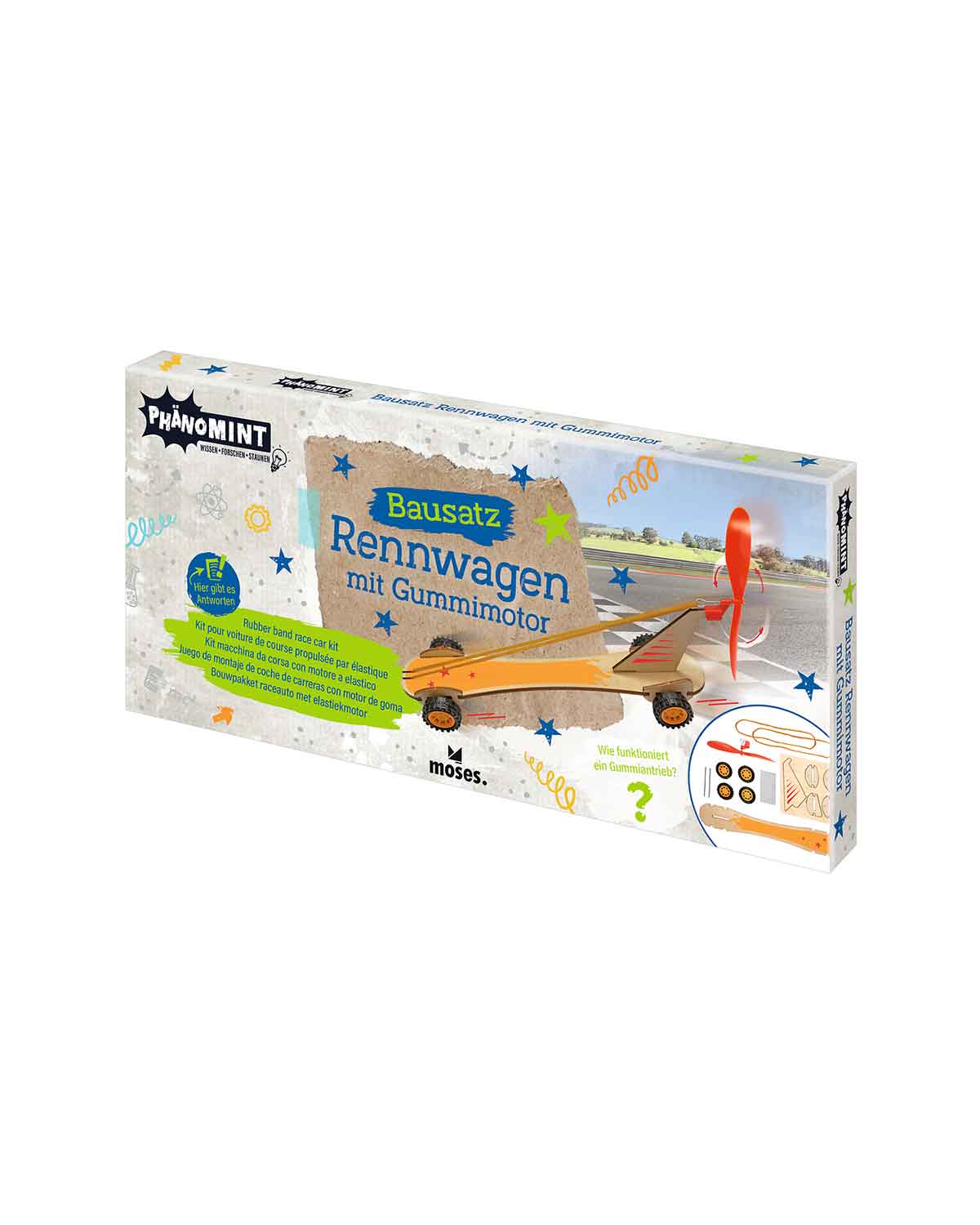 PhänoMINT Bausatz Rennwagen Gummimotor