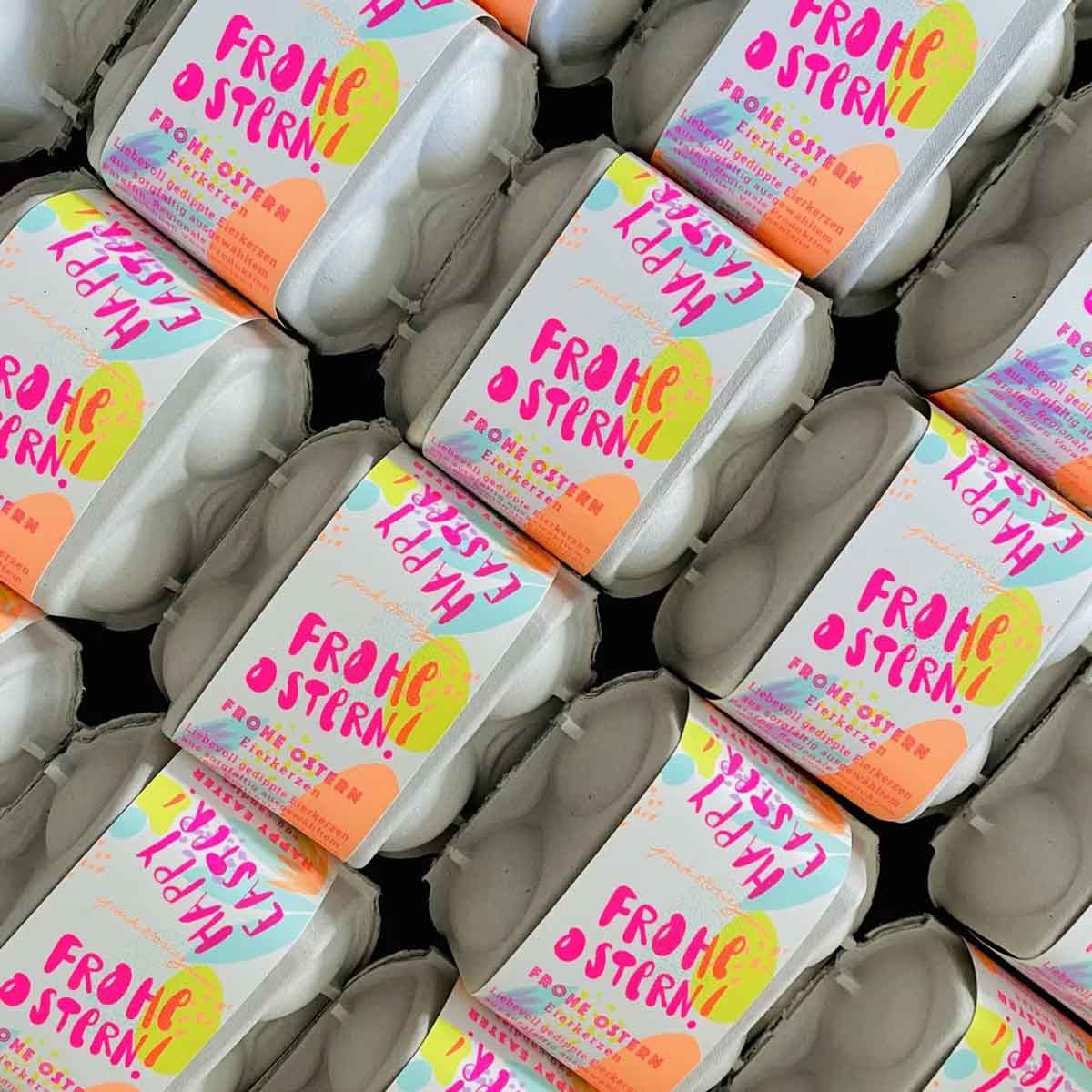 Eierkerze Dip Dye Foursome Osterdeko Neonlook 4er Set