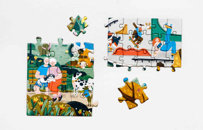 Gassi gehen Puzzle zwei Größen 180 Teile ab 6 Jahren
