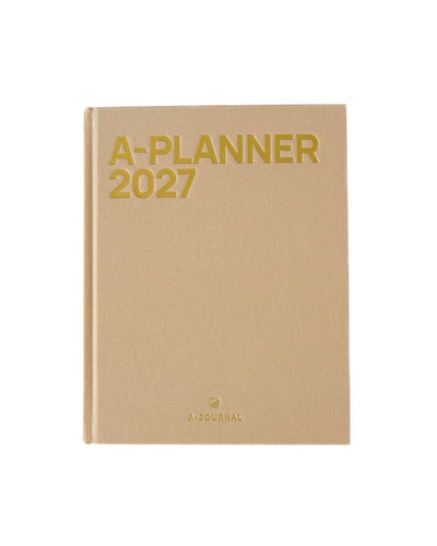 a journal jahresplaner 2027 beige leineneinband - produktbild