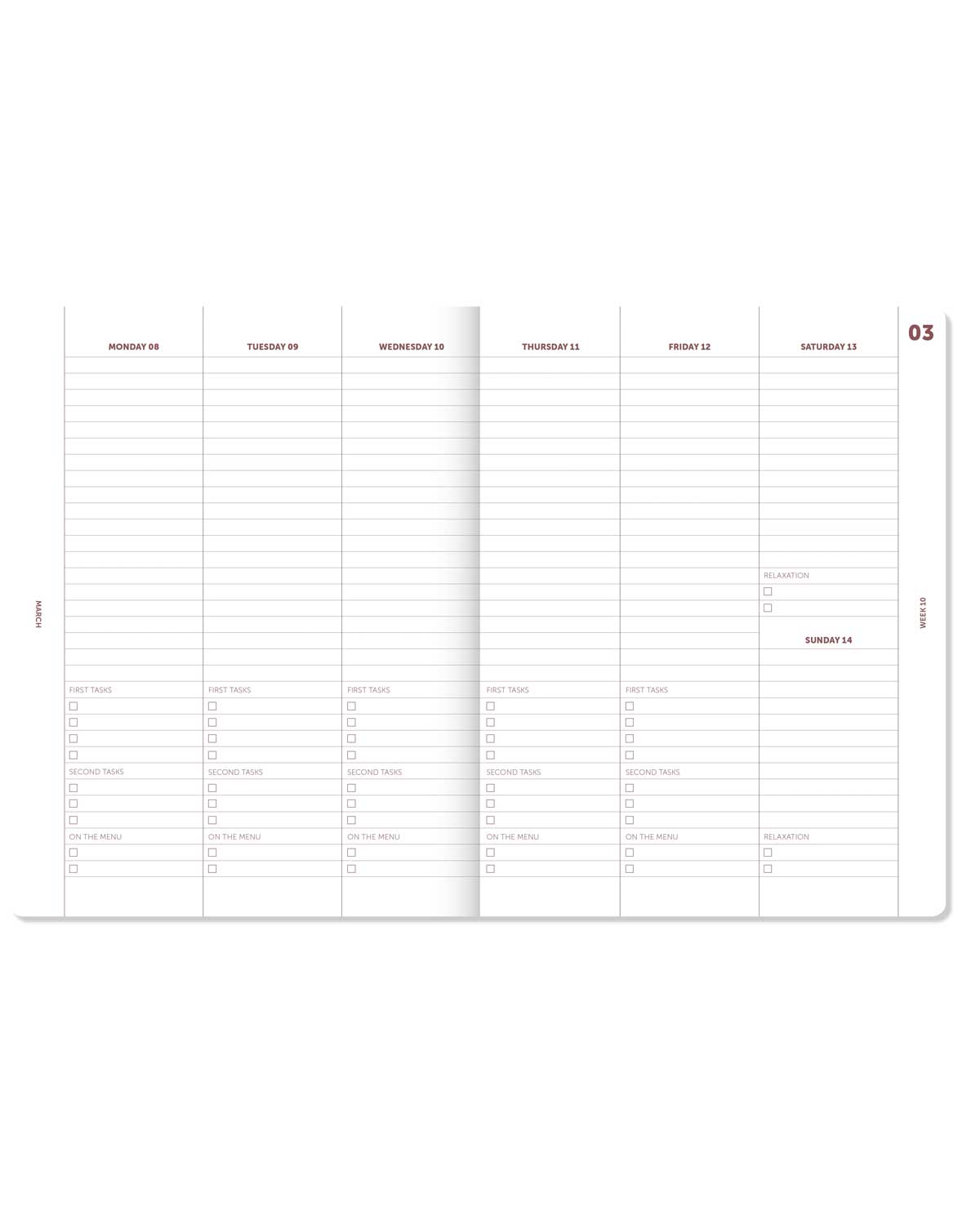 a journal jahresplaner 2027 beige leineneinband - wochenansicht 
