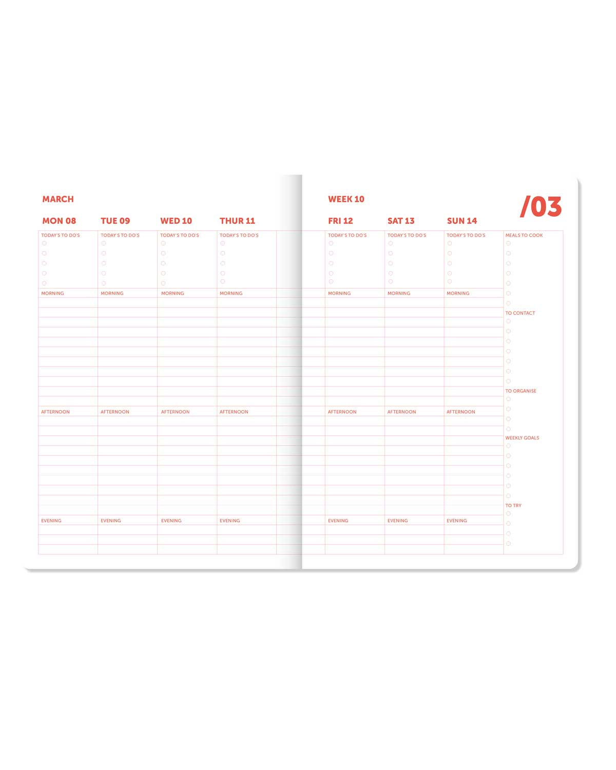 A-Journal x Marie Marie Tagebuch Spiral-Organizer 2027 Streifen