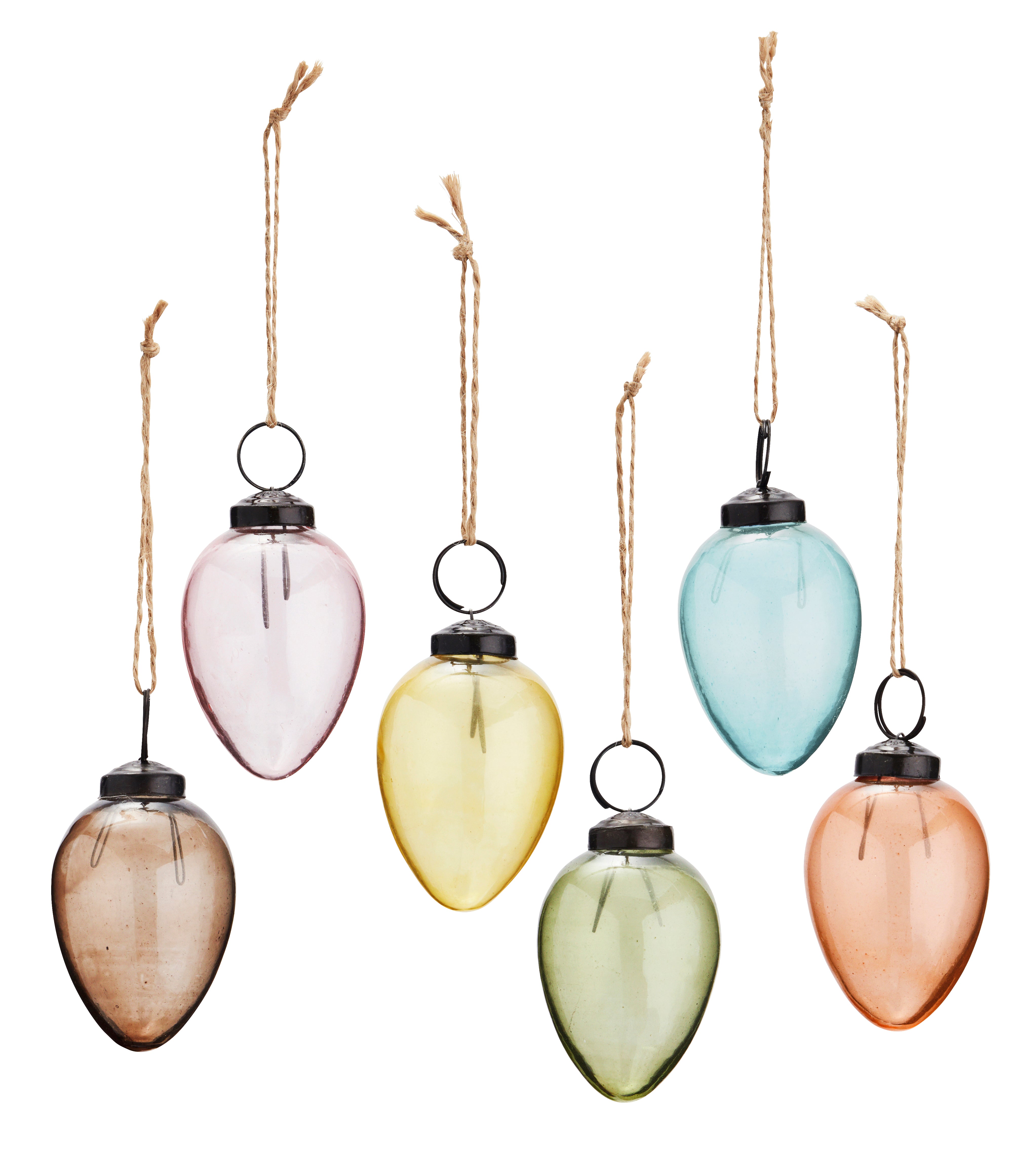 Glaseier Anhänger Osterdeko 6 Stück Bunt 5 cm