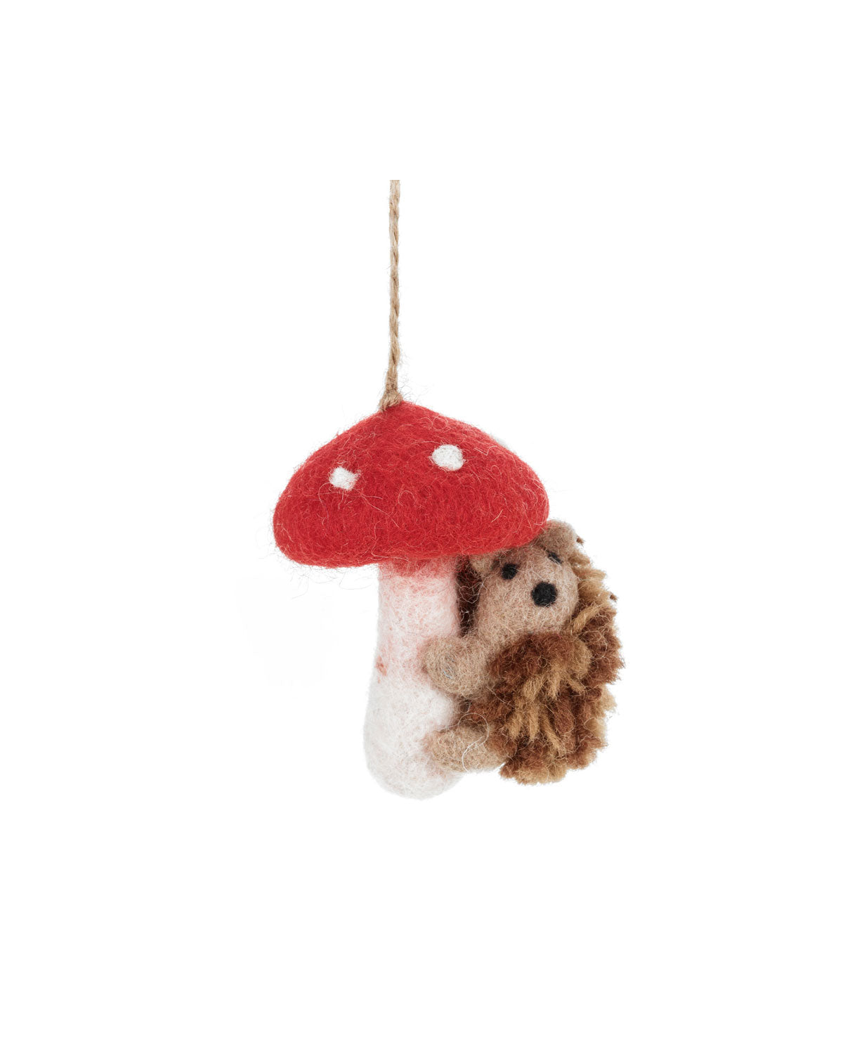 Igel mit Pilz Filz Dekoration