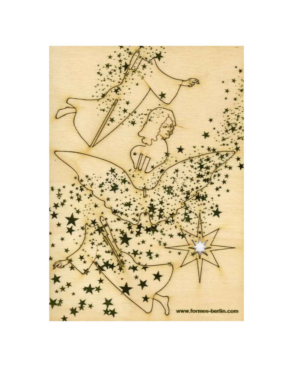 Weihnachten 3D Deko Holzkarte mit Baumschmuck