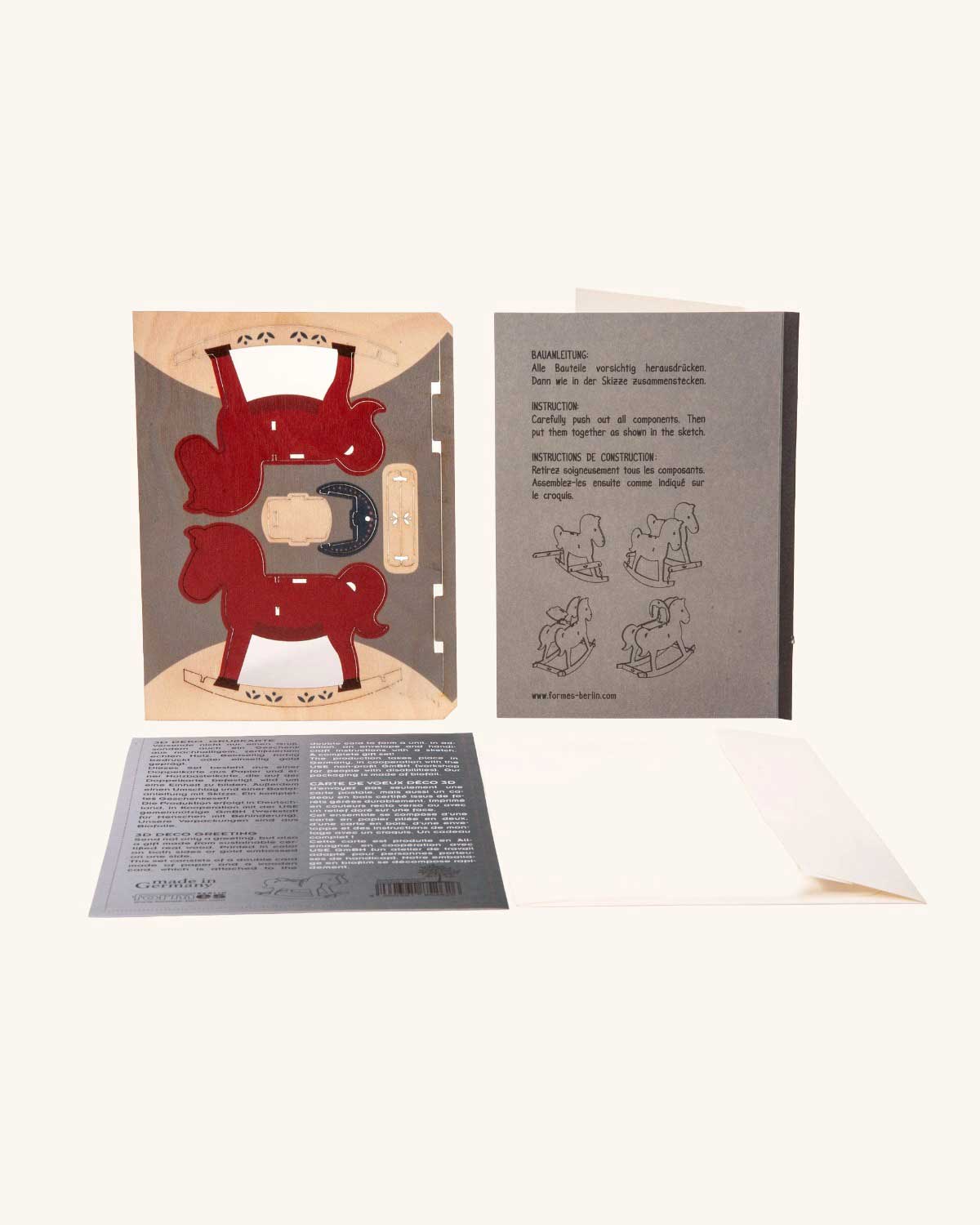 Weihnachten 3D Deko Holzkarte mit Baumschmuck