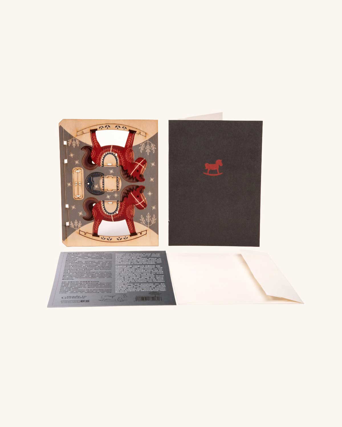 Weihnachten 3D Deko Holzkarte mit Baumschmuck