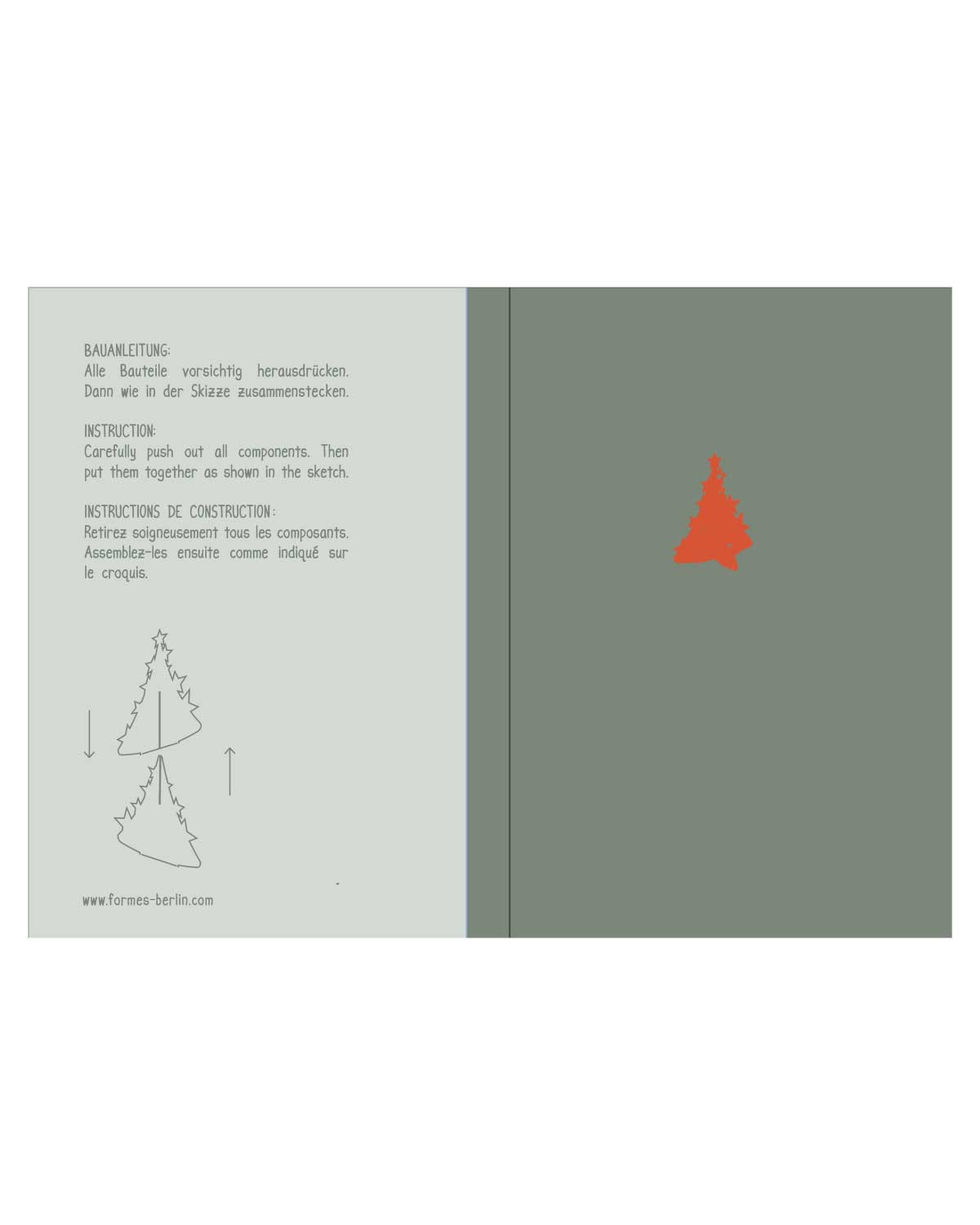 Weihnachten 3D Deko Holzkarte mit Baumschmuck