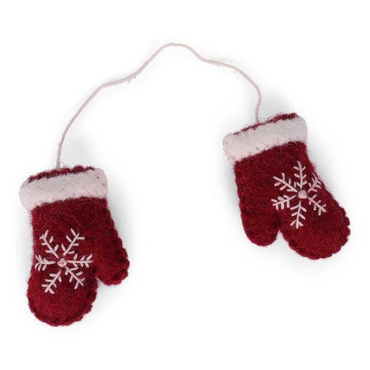 Handschuhe Filzanhänger Weihnachtsdeko Rot 6 cm