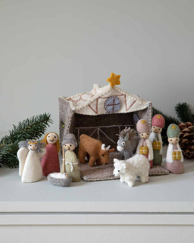Krippenspiel Filzfiguren Weihnachtsdeko 3 Stück 13 cm