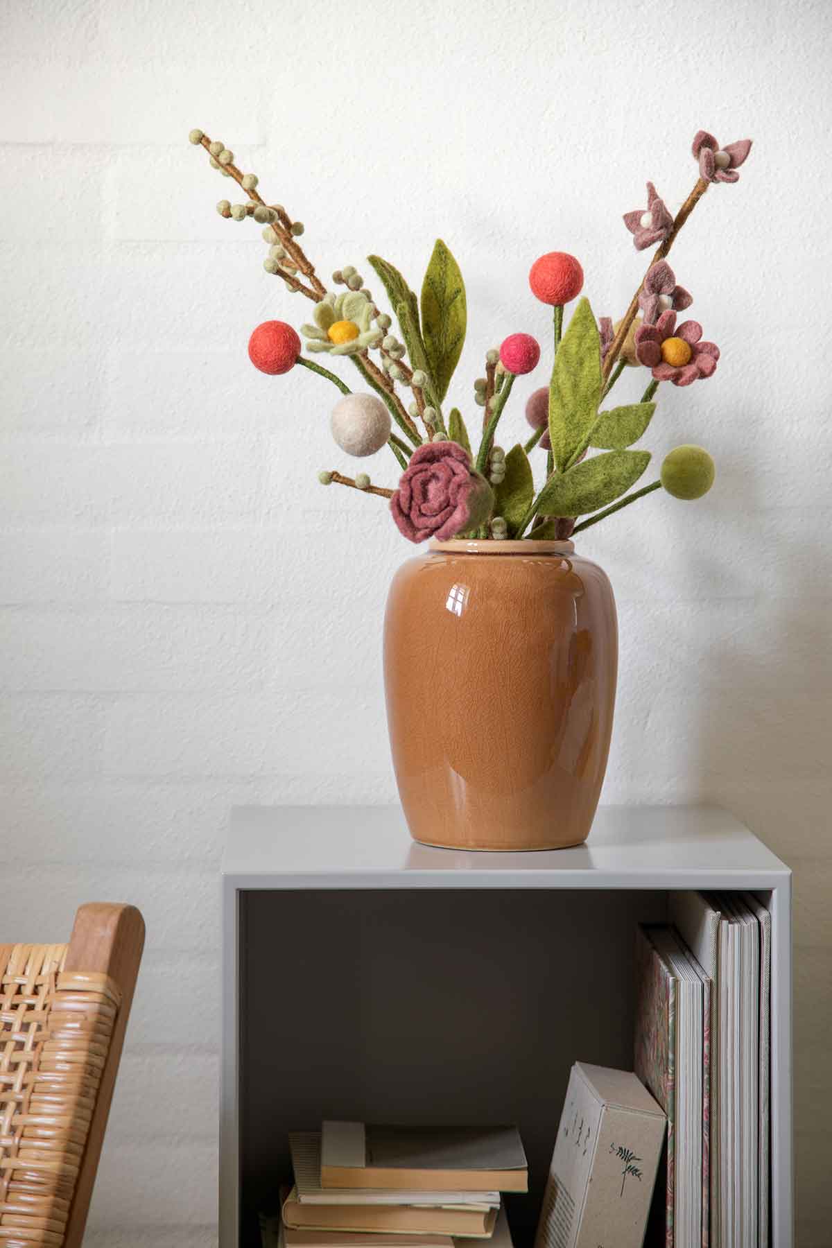 Blüten am Stiel Filzblume 45 cm