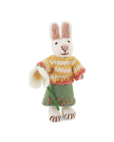Hase mit Schneeglöckchen 12 cm