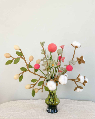 Großer farbenfroher Frühlingsblumenstrauß Filzblumen 11 Stück