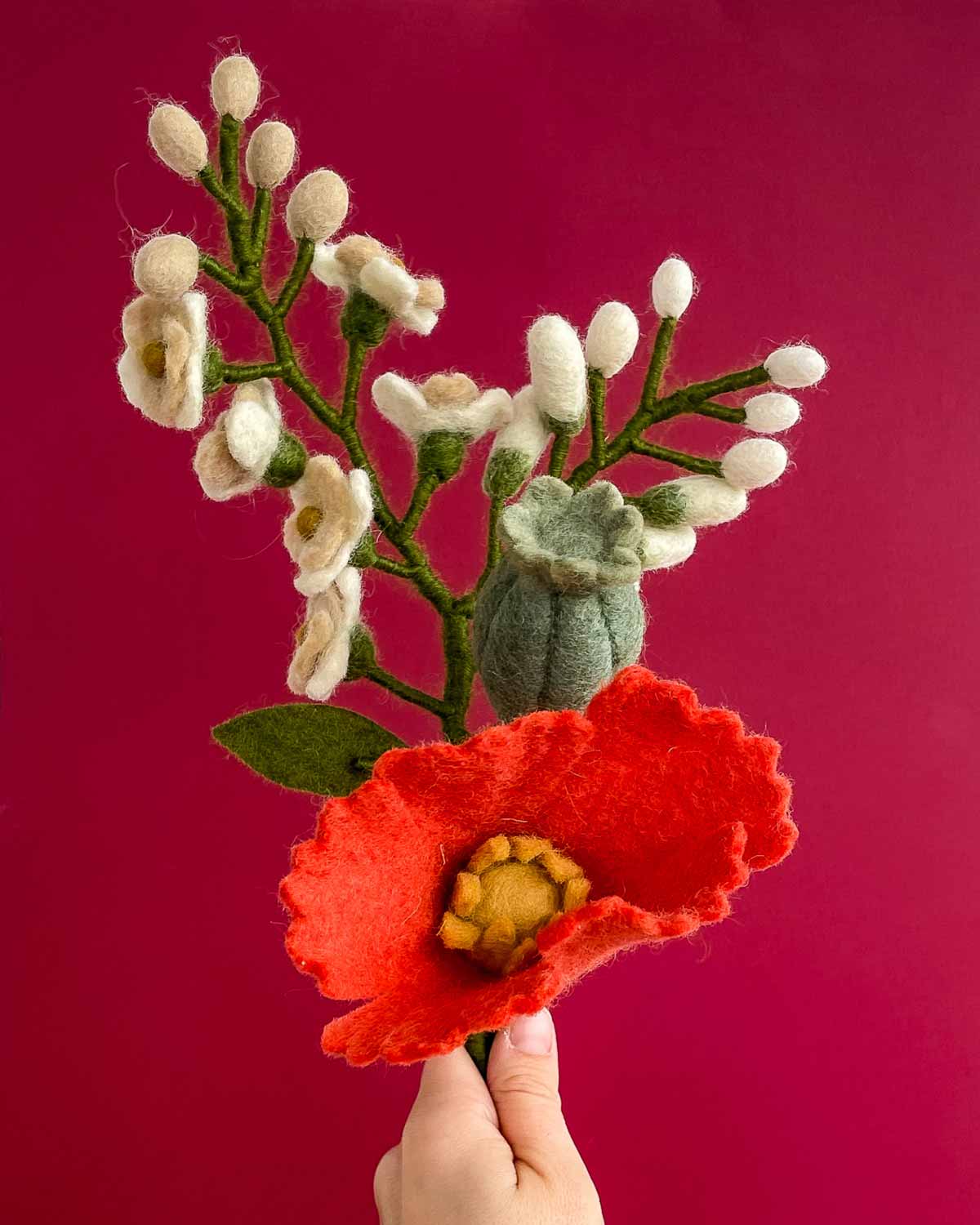 Filzblumenstrauss Bina Bouquet 3 Stück