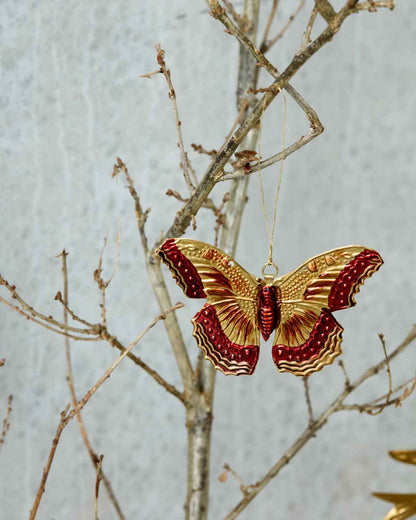 Schmetterling Anhänger Eisen Frühlingsdeko Gold 12,5 cm