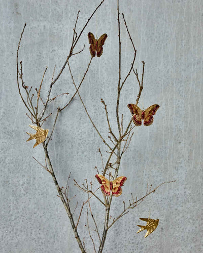 Schmetterling Anhänger Eisen Frühlingsdeko Gold 12,5 cm