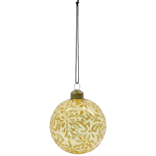 Weihnachtskugel Mente Glas Baumschmuck Gold 8 cm