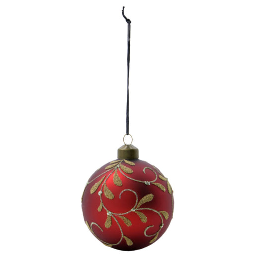 Weihnachtskugel Flori Baumschmuck Rot 8 cm