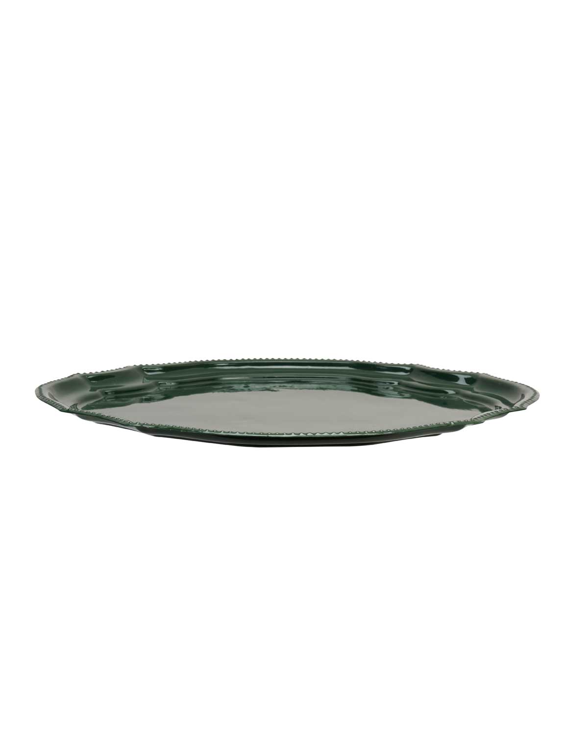 madam stoltz ovales tablett gruen 36 cm - produktbild von der seite