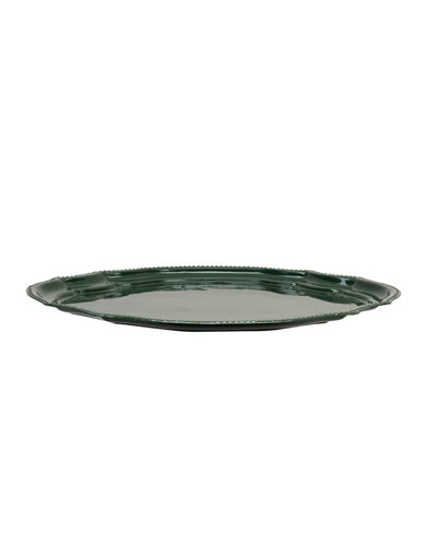 madam stoltz ovales tablett gruen 36 cm - produktbild von der seite