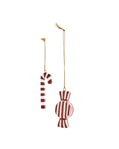 Bonbons Pappmaché Anhänger 2er Set 9 cm