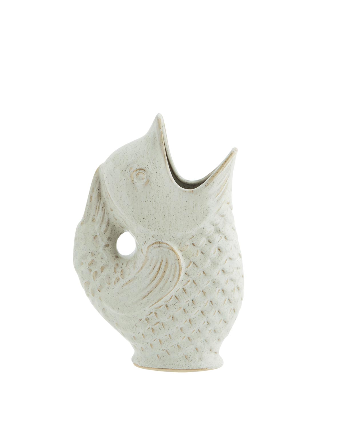 Fischvase Steingut Offwhite 23,5 cm