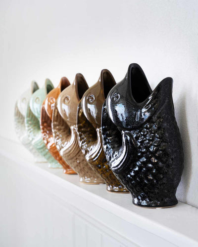 Fischvase Steingut Offwhite 23,5 cm