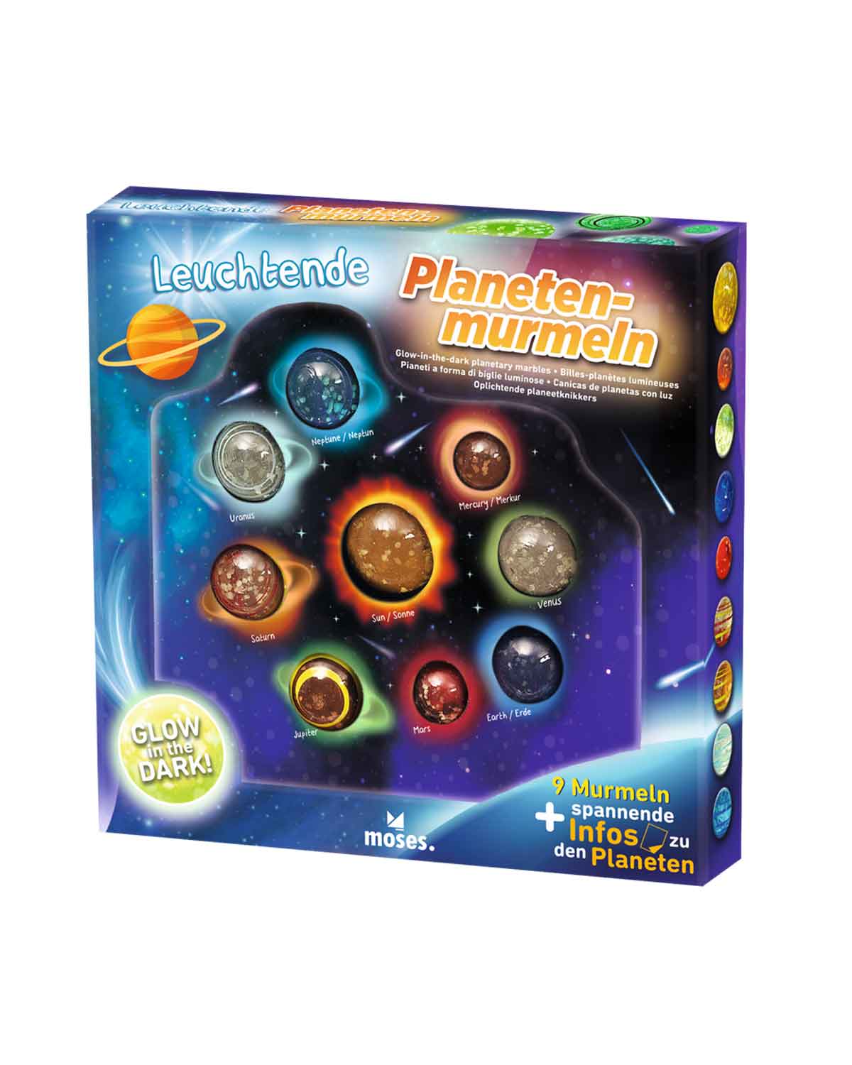 Leuchtende Planeten-Murmeln