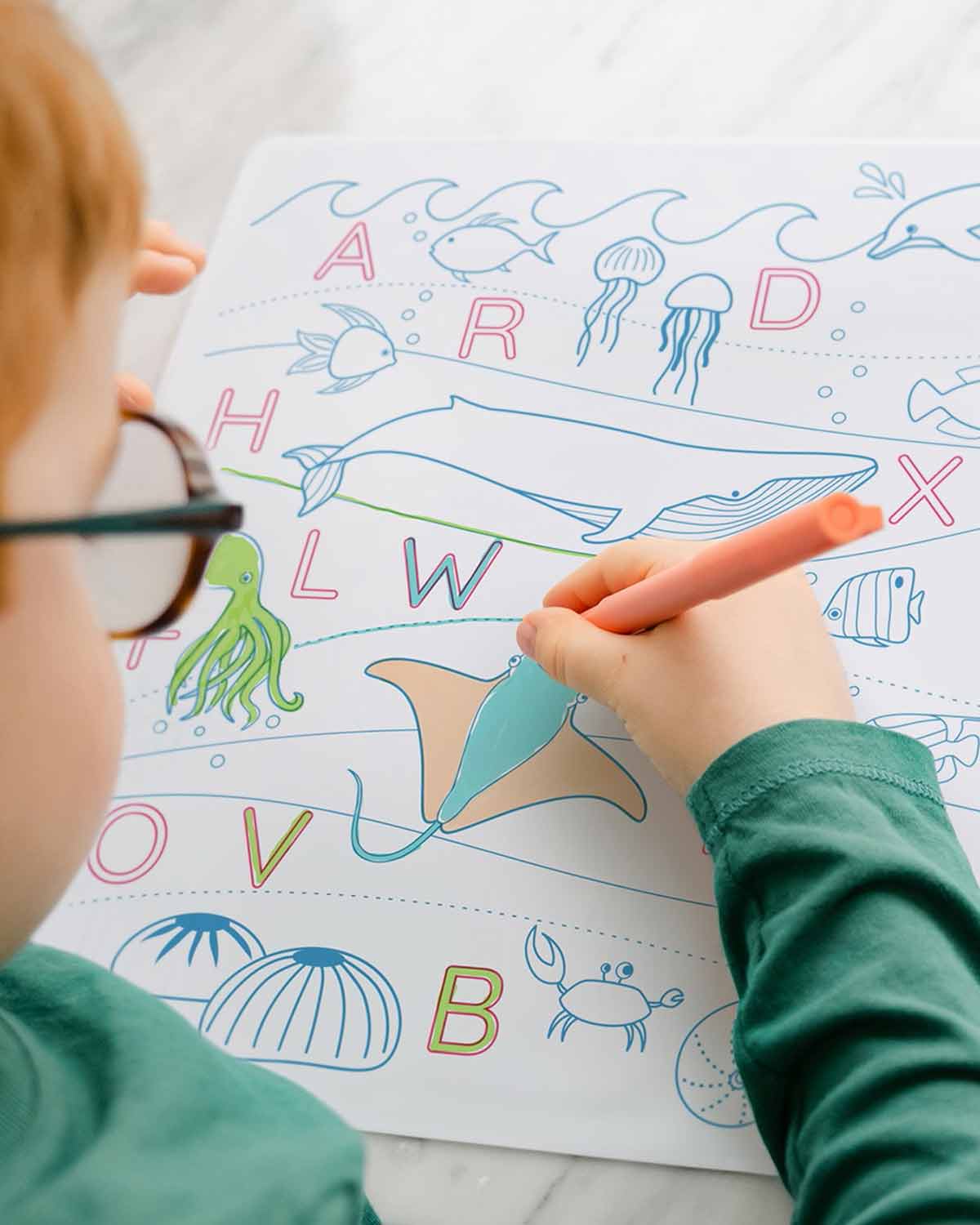 Malmatte Lernspiel Zahlen / Buchstaben